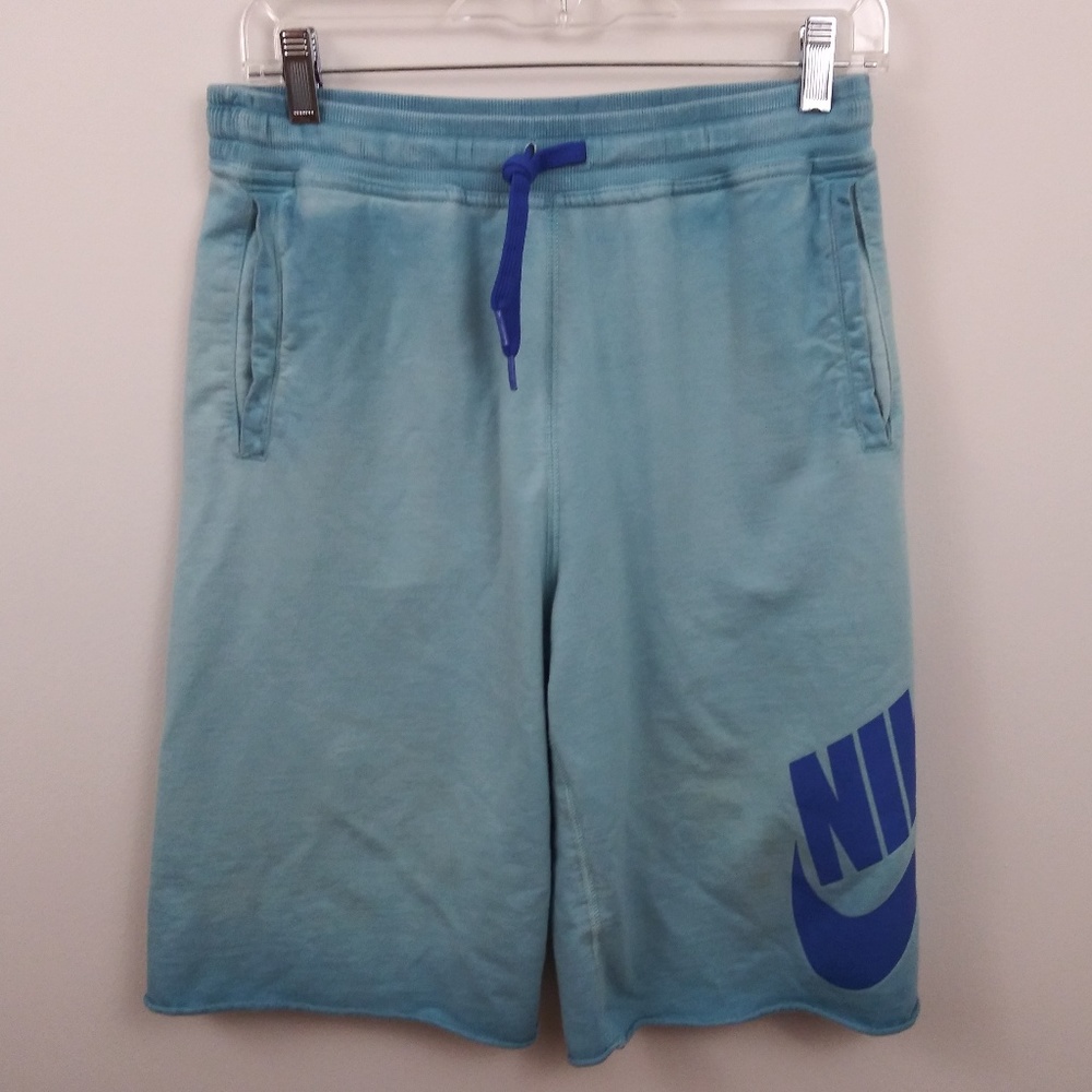 Nike Boys Short Blue spell out knit raw edge ombre